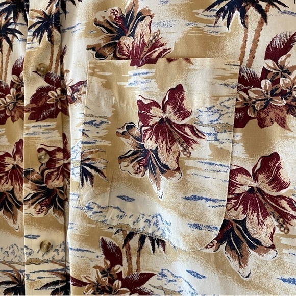 Hawaiian Novelty print Men's size Medium Natural Issue short sleeve button up - Picture 5 of 6